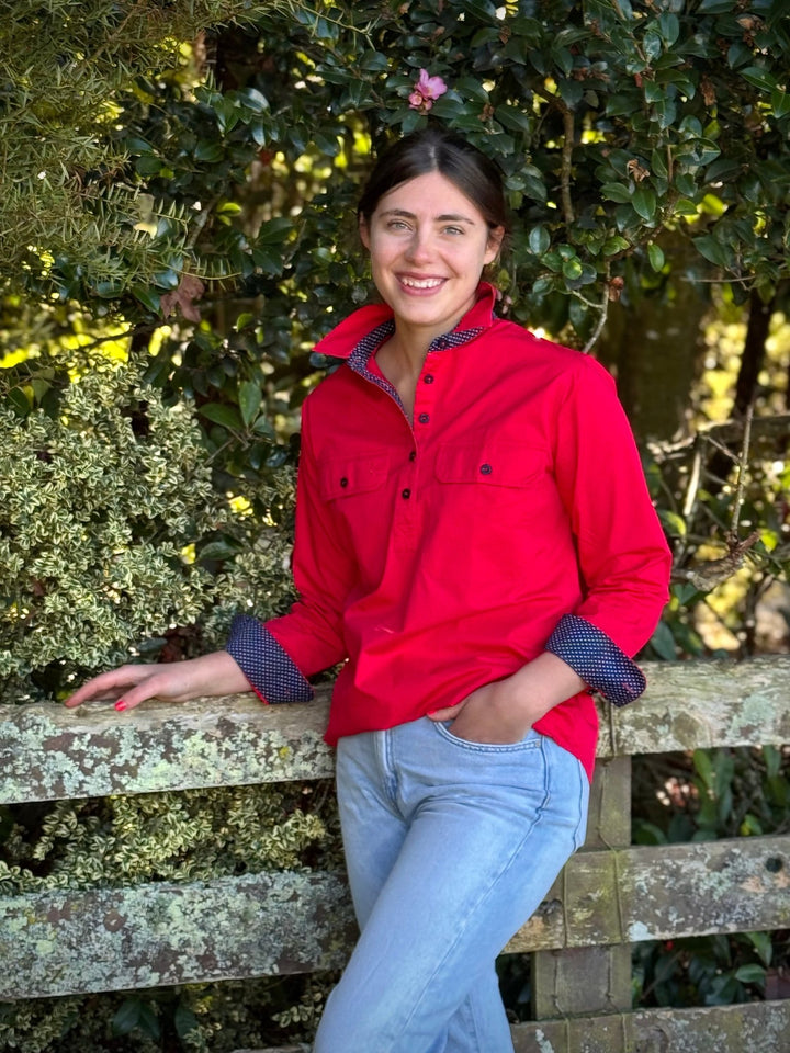 Heidi Workshirt in Red - H&S Heritage