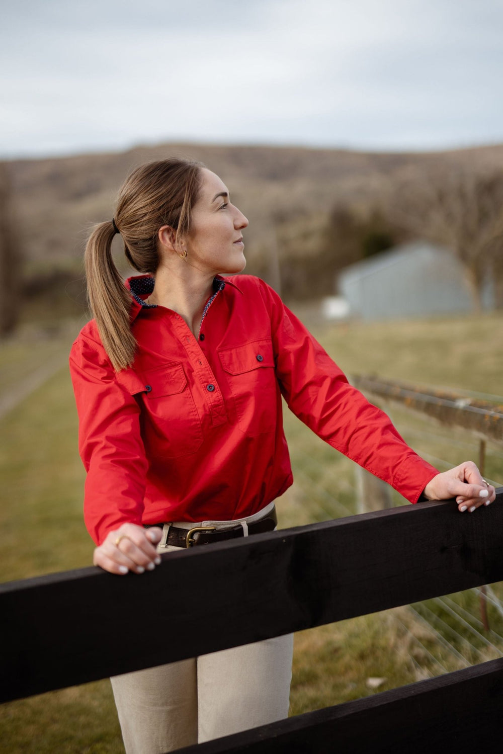 Heidi Workshirt in Red - H&S Heritage