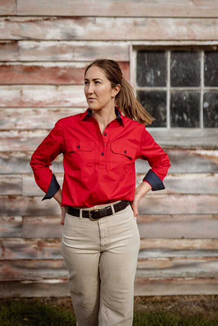 Heidi Workshirt in Red - H&S Heritage