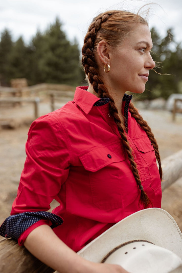 Heidi Workshirt in Red - H&S Heritage