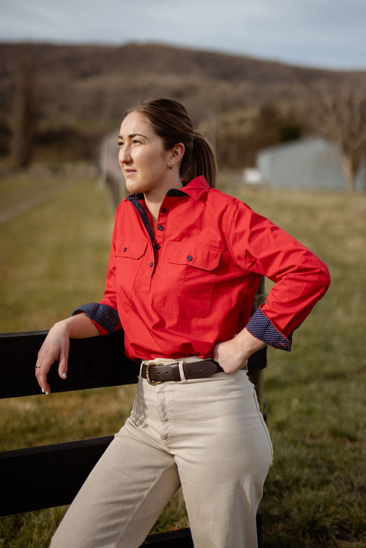Heidi Workshirt in Red - H&S Heritage