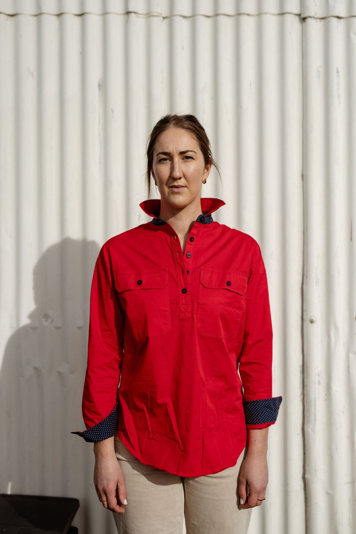 Heidi Workshirt in Red - H&S Heritage