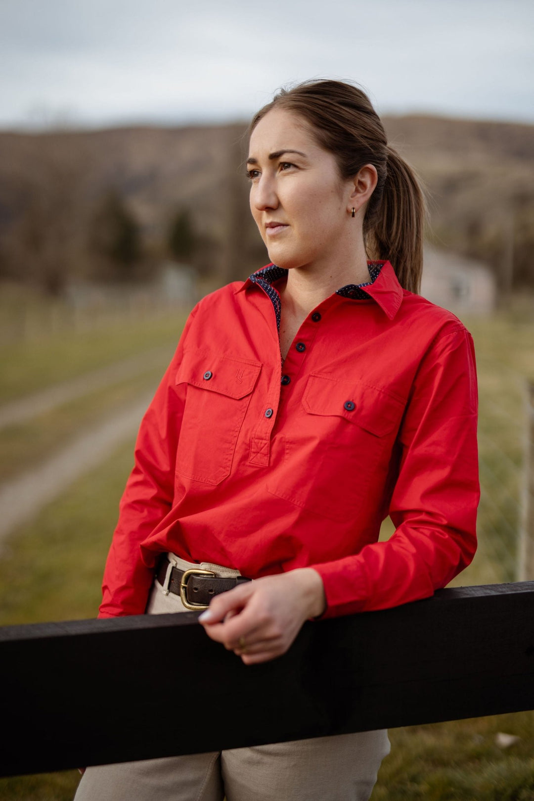 Heidi Workshirt in Red - H&S Heritage