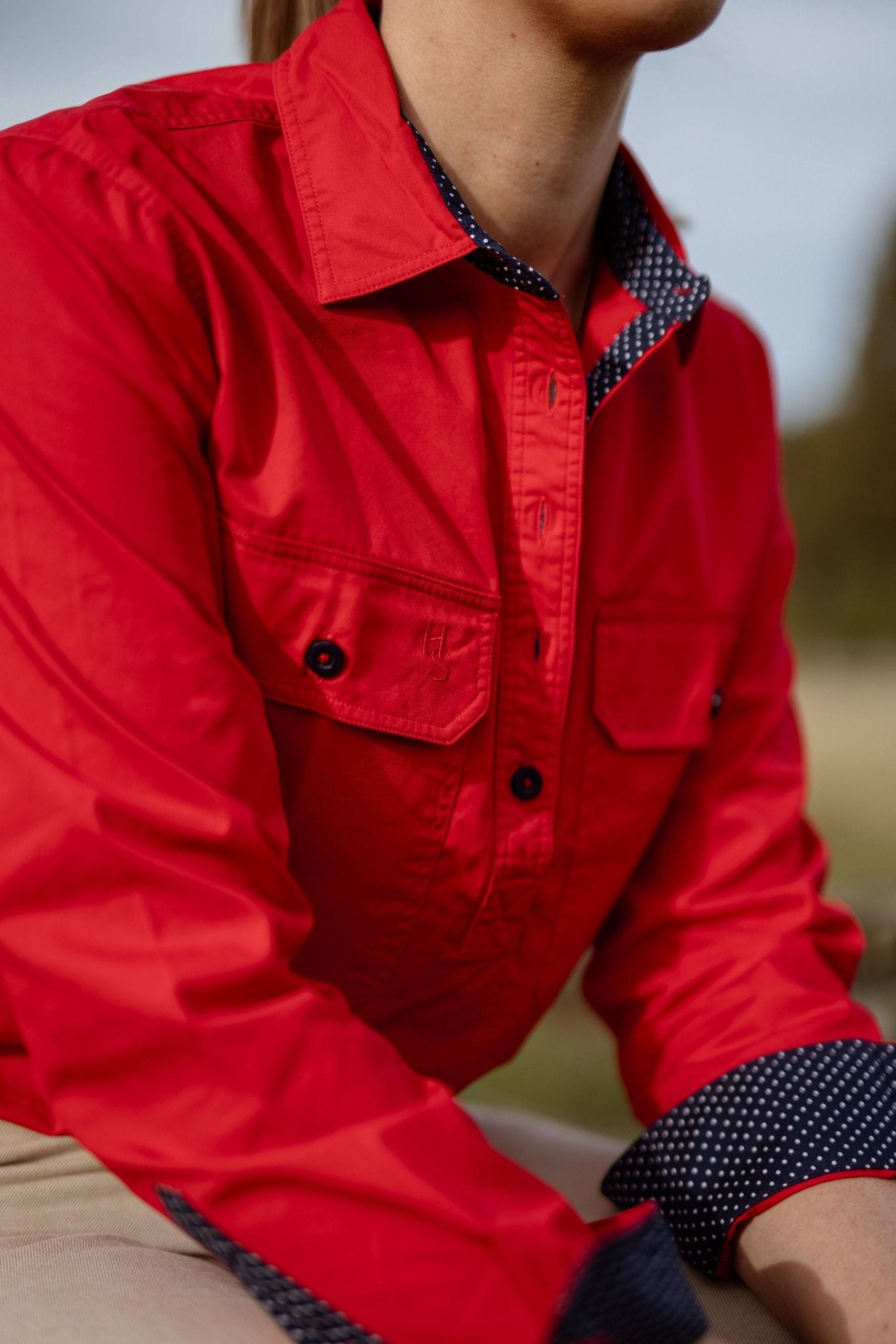Heidi Workshirt in Red - H&S Heritage