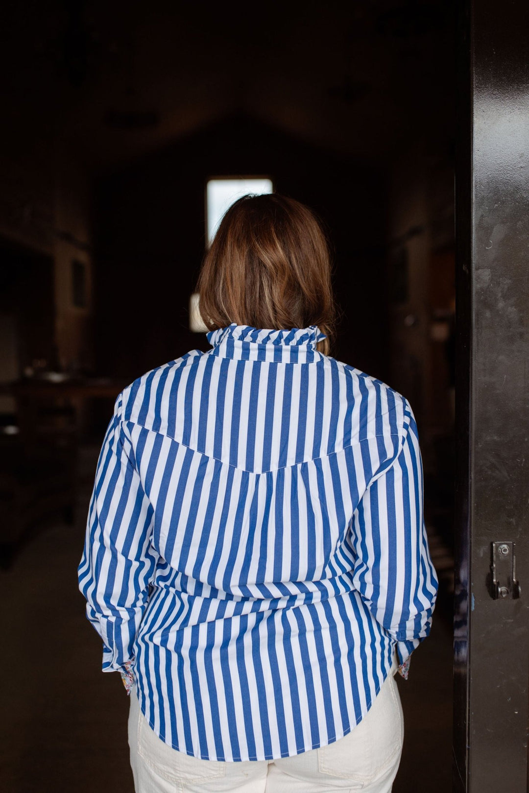 Josie Ruffle Collar Cotton Shirt - H&S Heritage