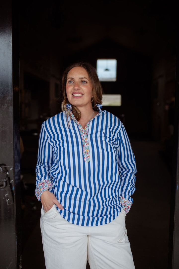 Josie Ruffle Collar Cotton Shirt - H&S Heritage