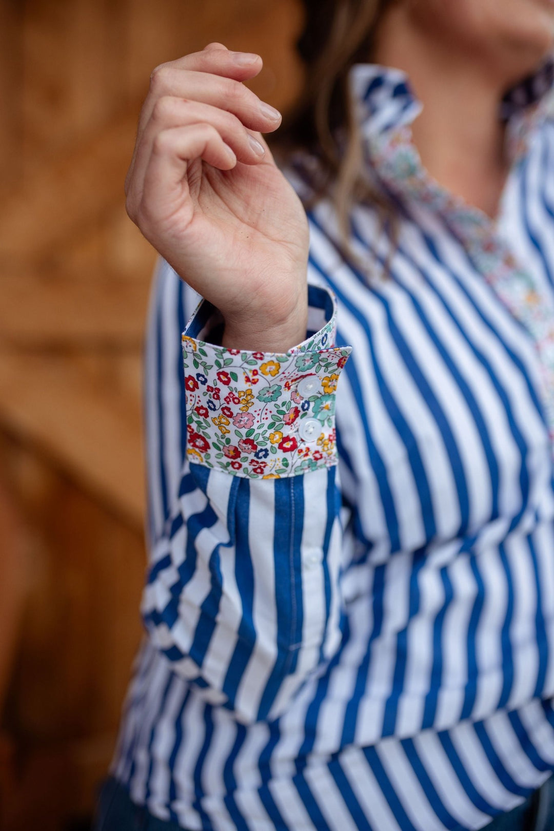 Josie Ruffle Collar Cotton Shirt - H&S Heritage
