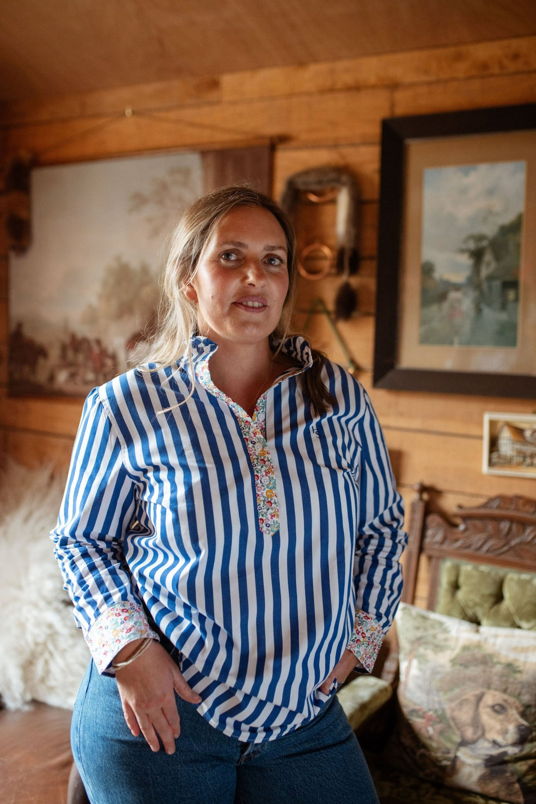 Josie Ruffle Collar Cotton Shirt - H&S Heritage