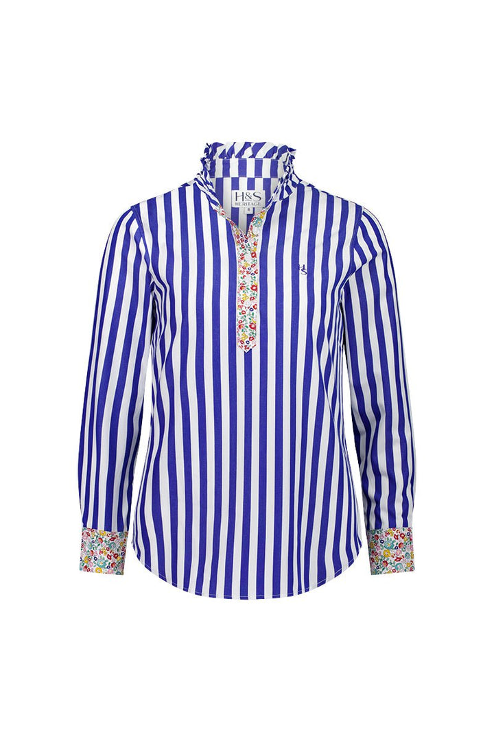 Josie Ruffle Collar Cotton Shirt - H&S Heritage
