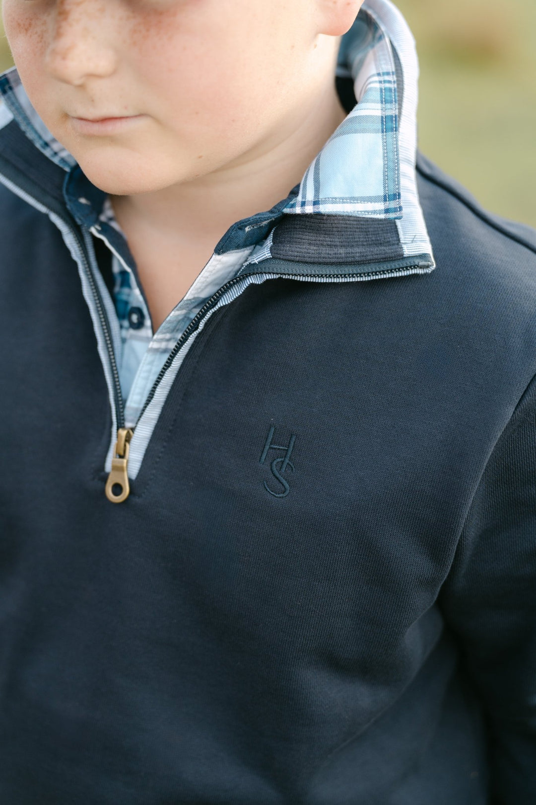 Louie 1/4 Zip in Navy - H&S Heritage