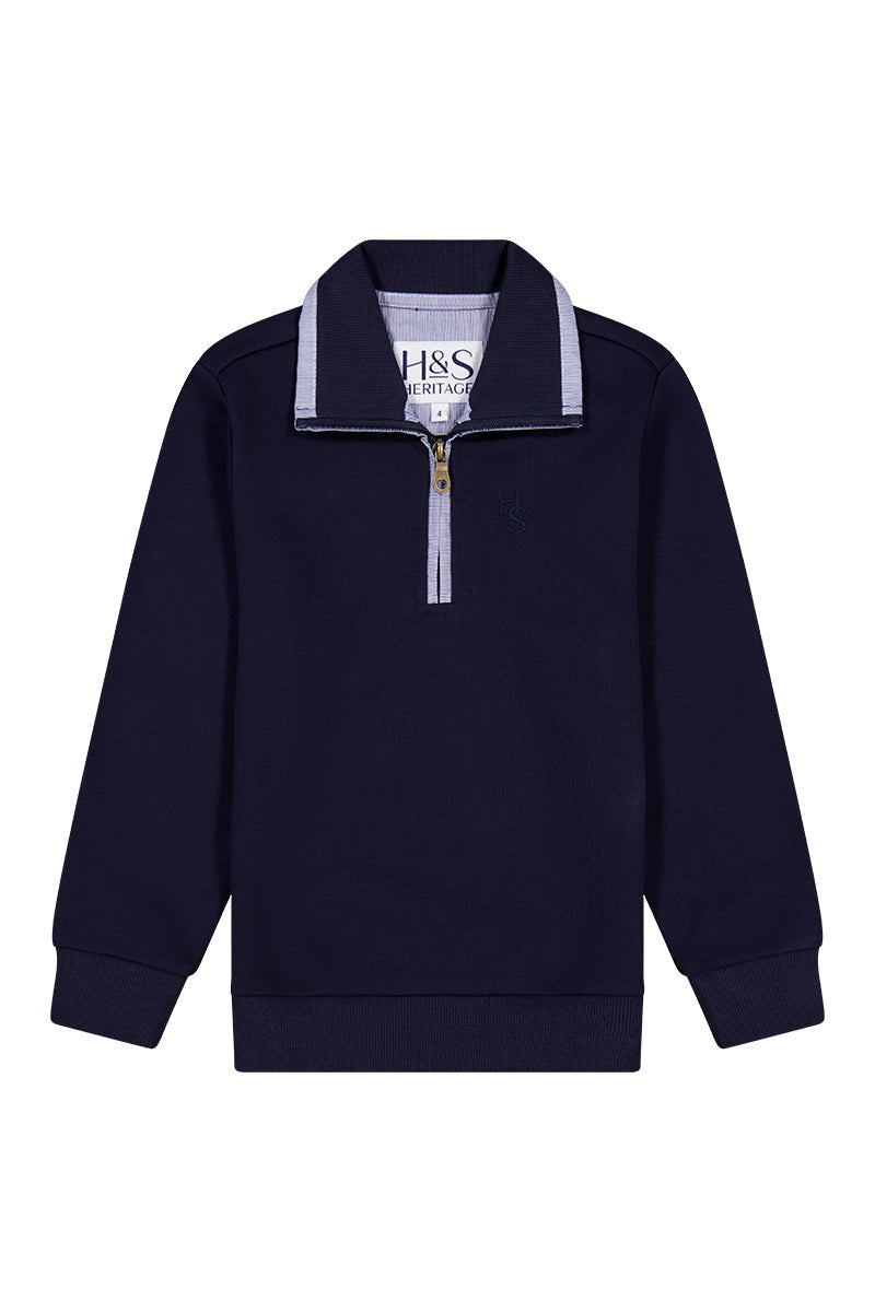 Louie 1/4 Zip in Navy - H&S Heritage