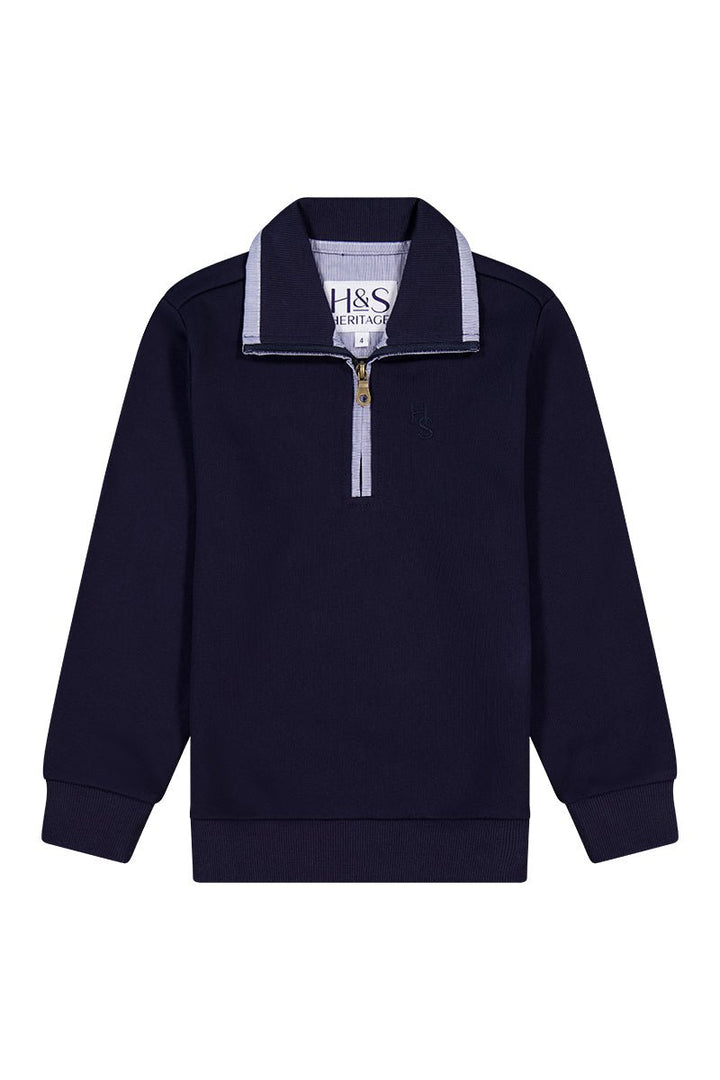 Louie 1/4 Zip in Navy - H&S Heritage