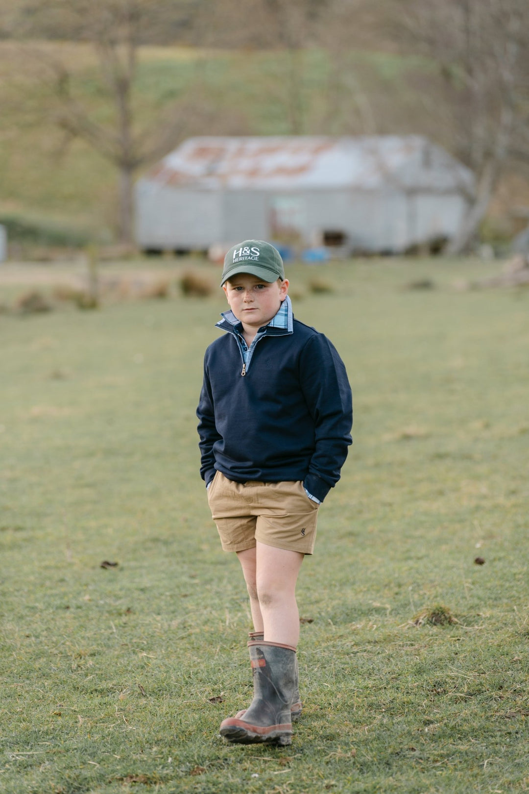 Louie 1/4 Zip in Navy - H&S Heritage