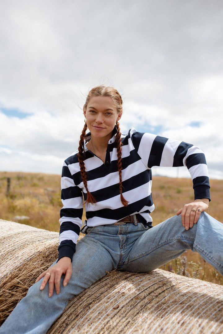 Lucy Rugby in Navy and White Stripe - H&S Heritage