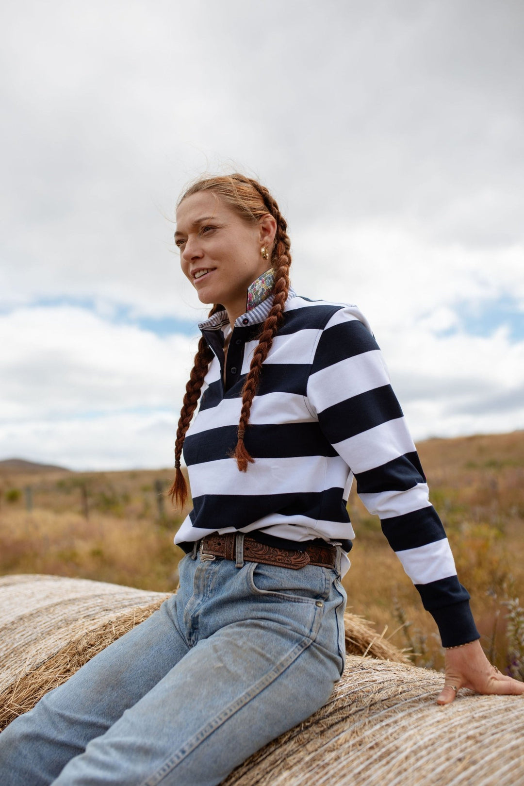 Lucy Rugby in Navy and White Stripe - H&S Heritage