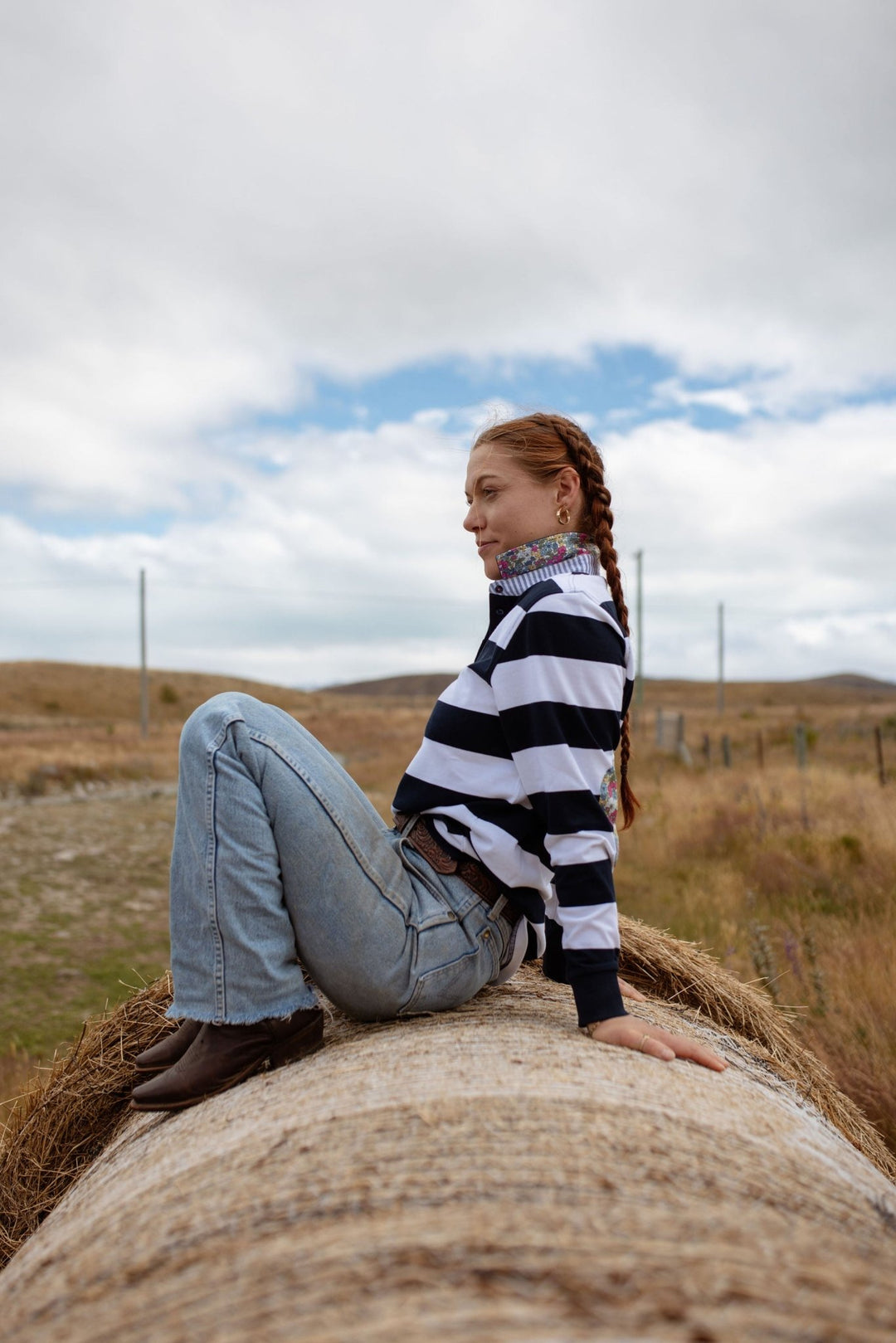 Lucy Rugby in Navy and White Stripe - H&S Heritage