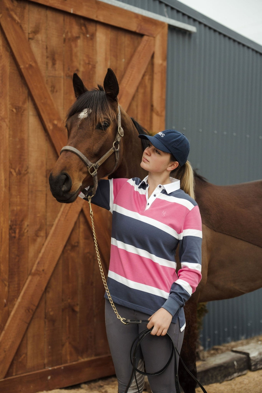 Lucy Rugby in Pink and Blue Stripe - H&S Heritage