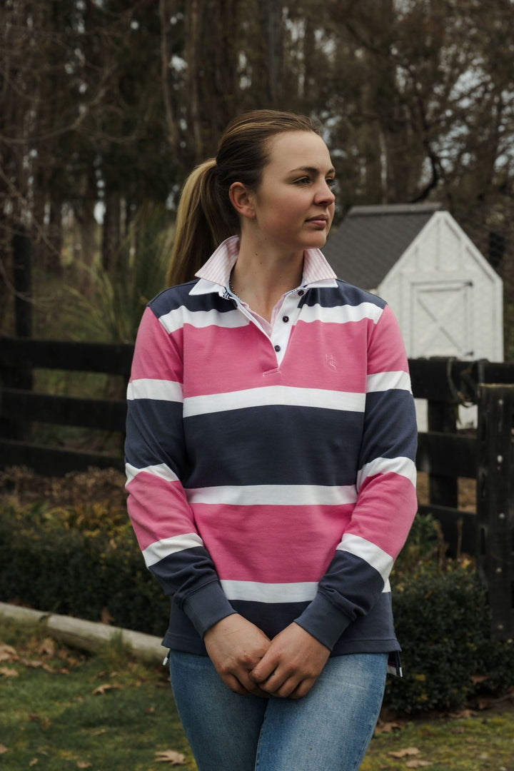 Lucy Rugby in Pink and Blue Stripe - H&S Heritage