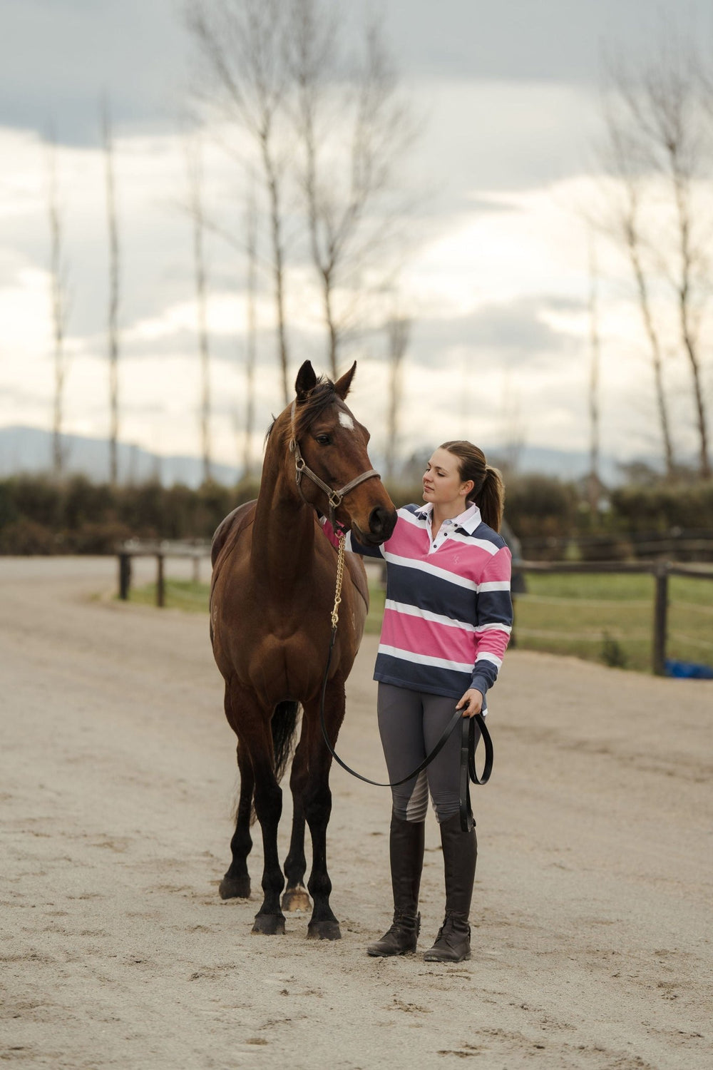 Lucy Rugby in Pink and Blue Stripe - H&S Heritage