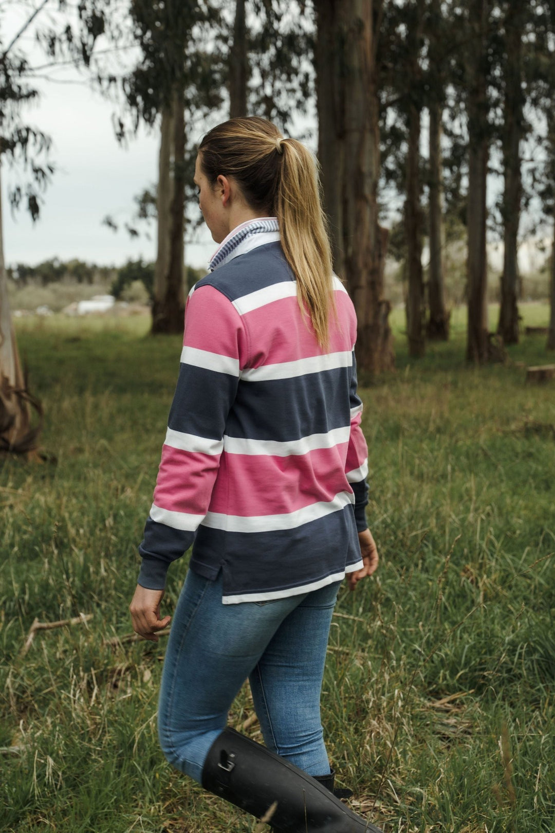 Lucy Rugby in Pink and Blue Stripe - H&S Heritage