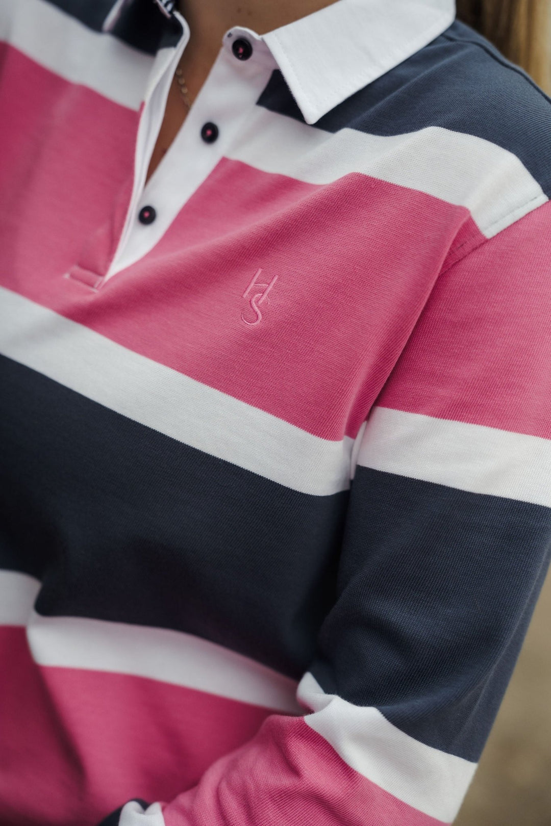 Lucy Rugby in Pink and Blue Stripe - H&S Heritage