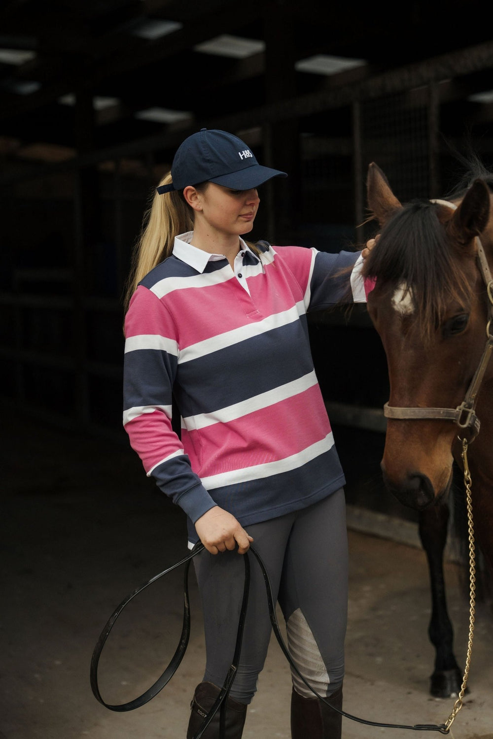 Lucy Rugby in Pink and Blue Stripe - H&S Heritage