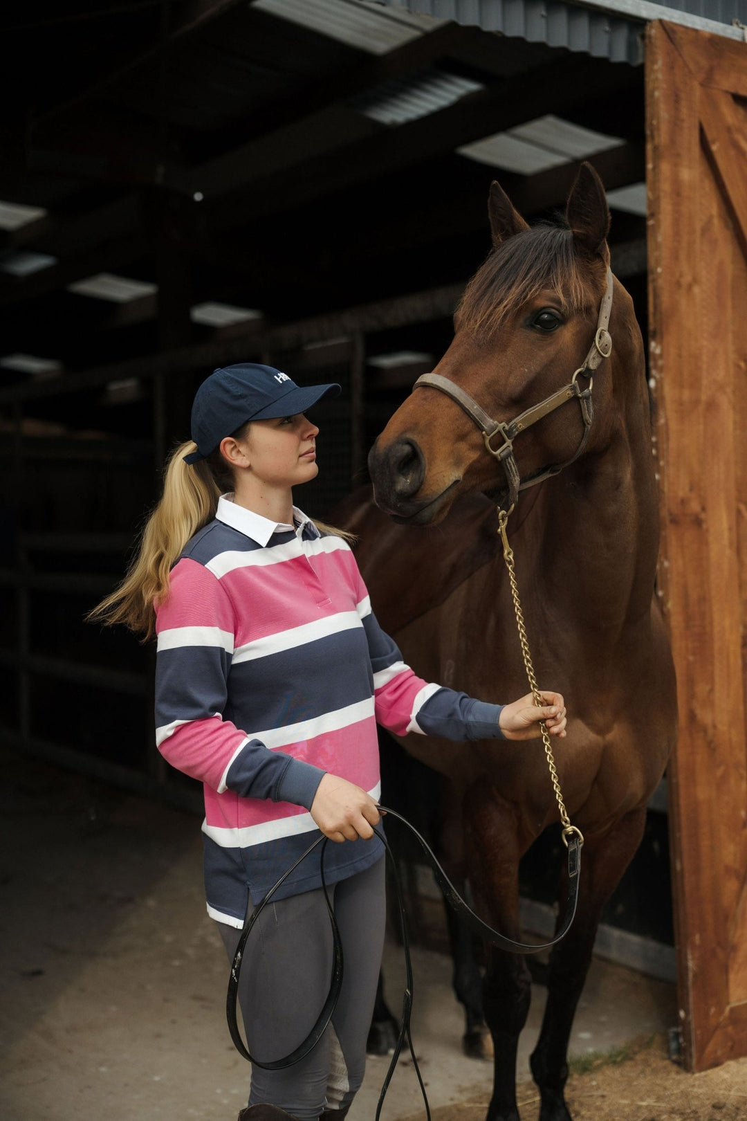 Lucy Rugby in Pink and Blue Stripe - H&S Heritage