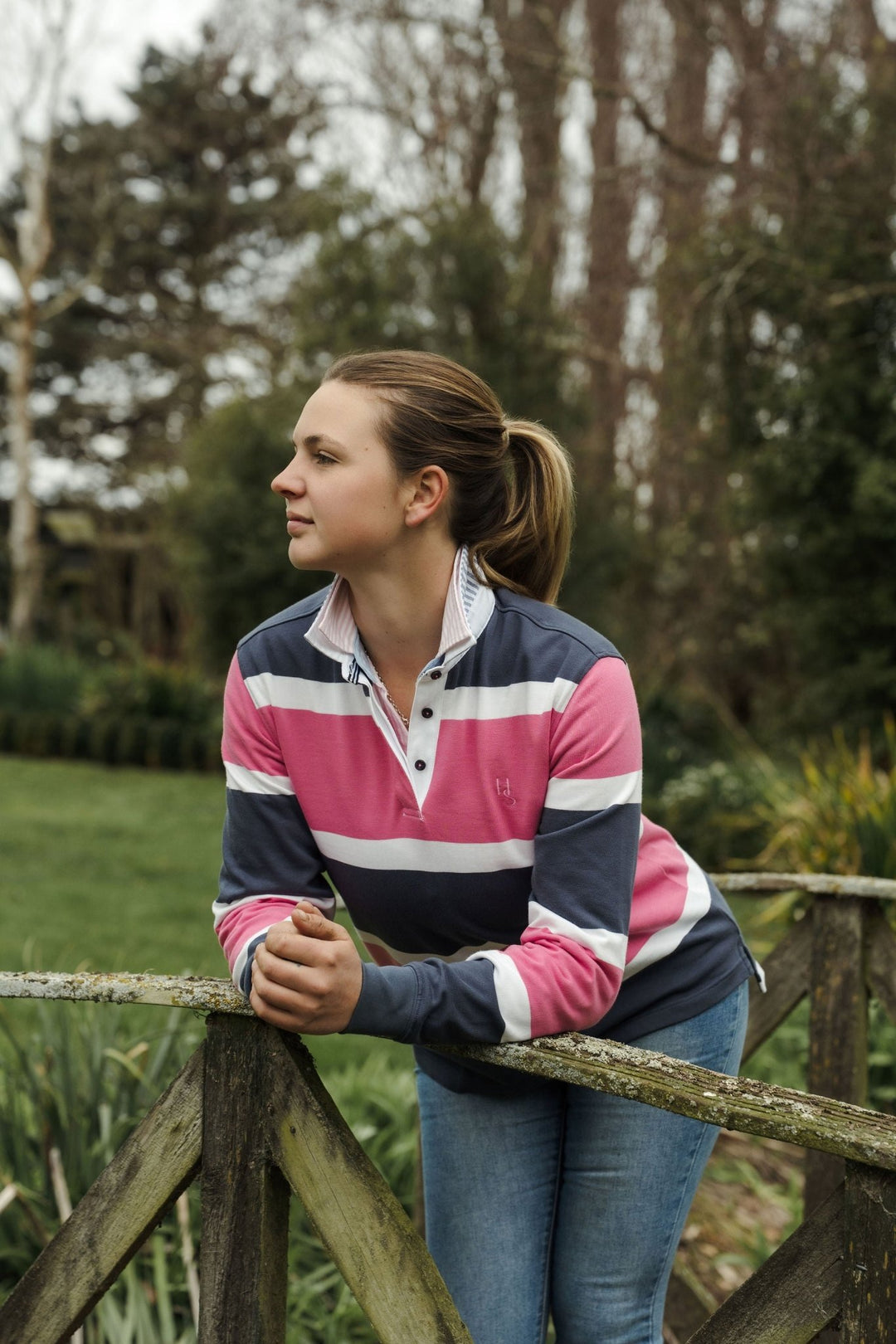 Lucy Rugby in Pink and Blue Stripe - H&S Heritage