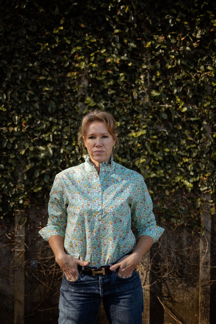 Margot Ruffle Collar Cotton Shirt - H&S Heritage