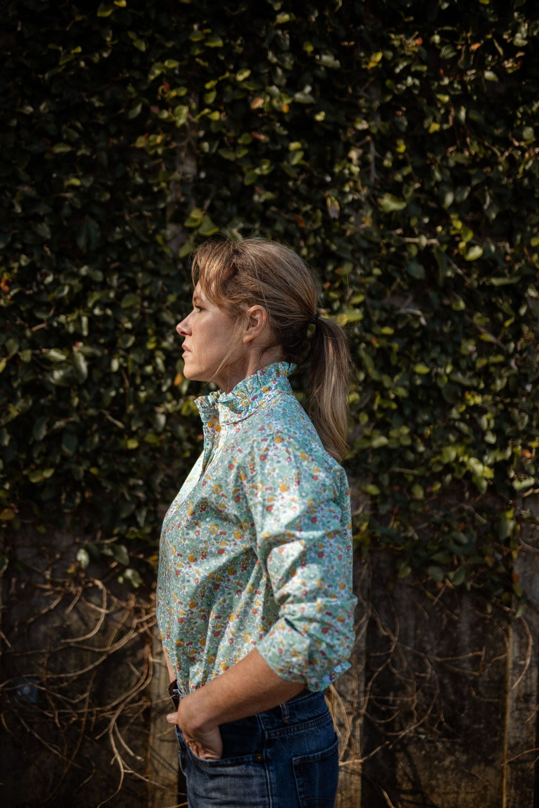 Margot Ruffle Collar Cotton Shirt - H&S Heritage