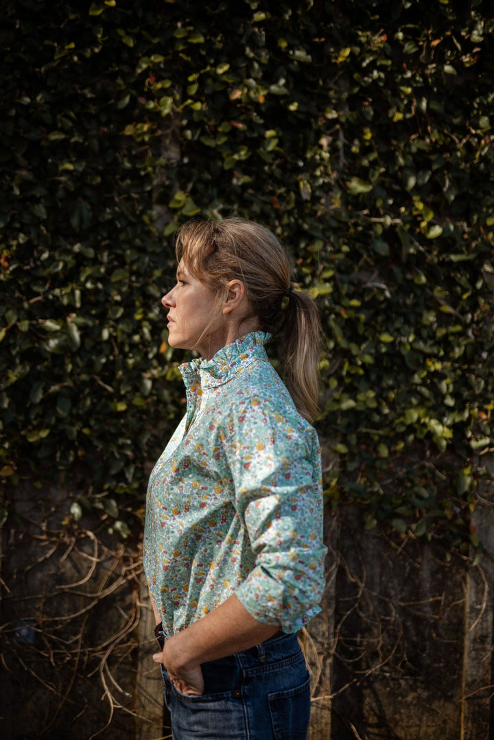 Margot Ruffle Collar Cotton Shirt - H&S Heritage