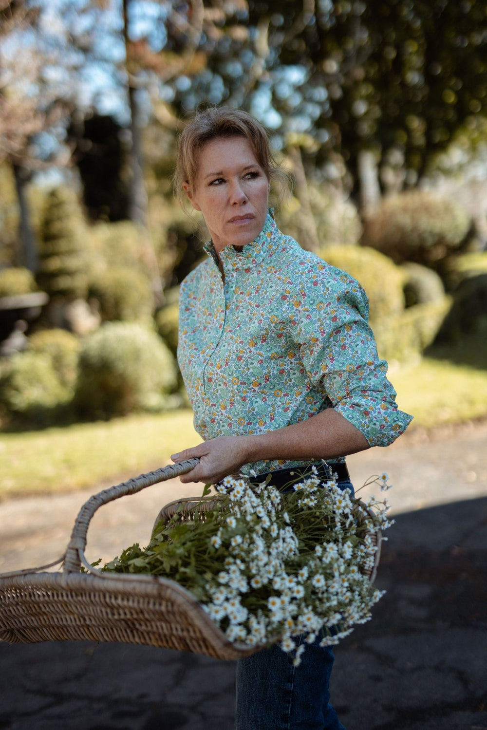 Margot Ruffle Collar Cotton Shirt - H&S Heritage