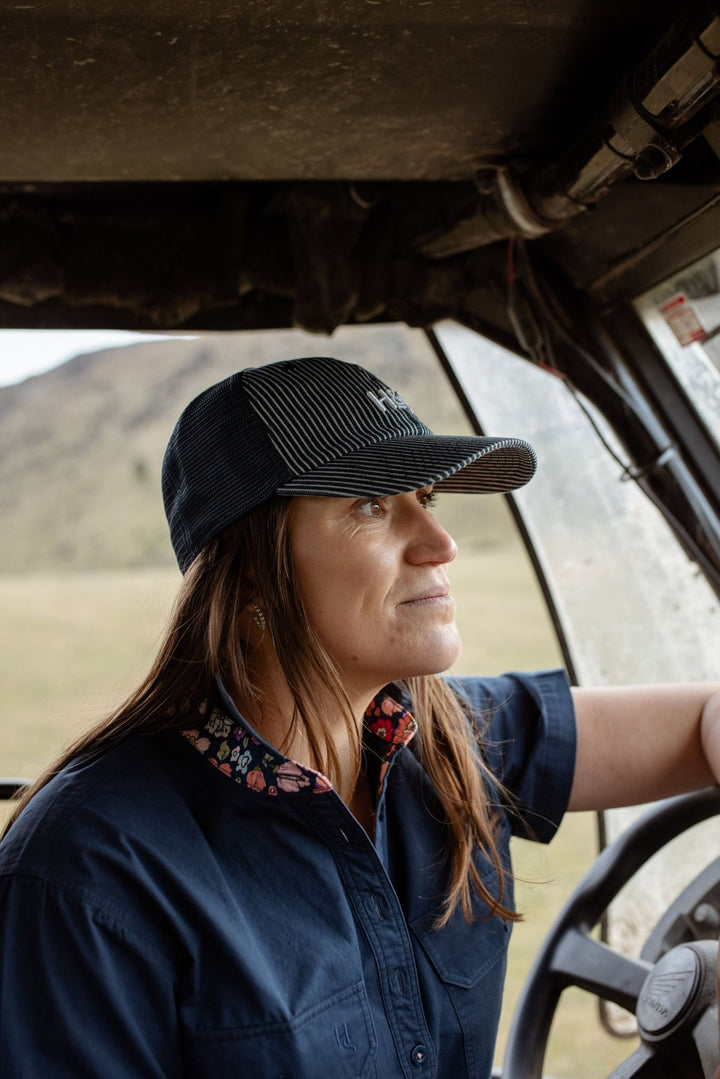 Navy Stripe Trucker Cap - H&S Heritage