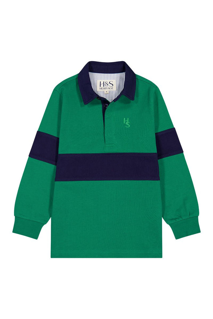 Sammy Rugby in Emerald Green and Navy - H&S Heritage
