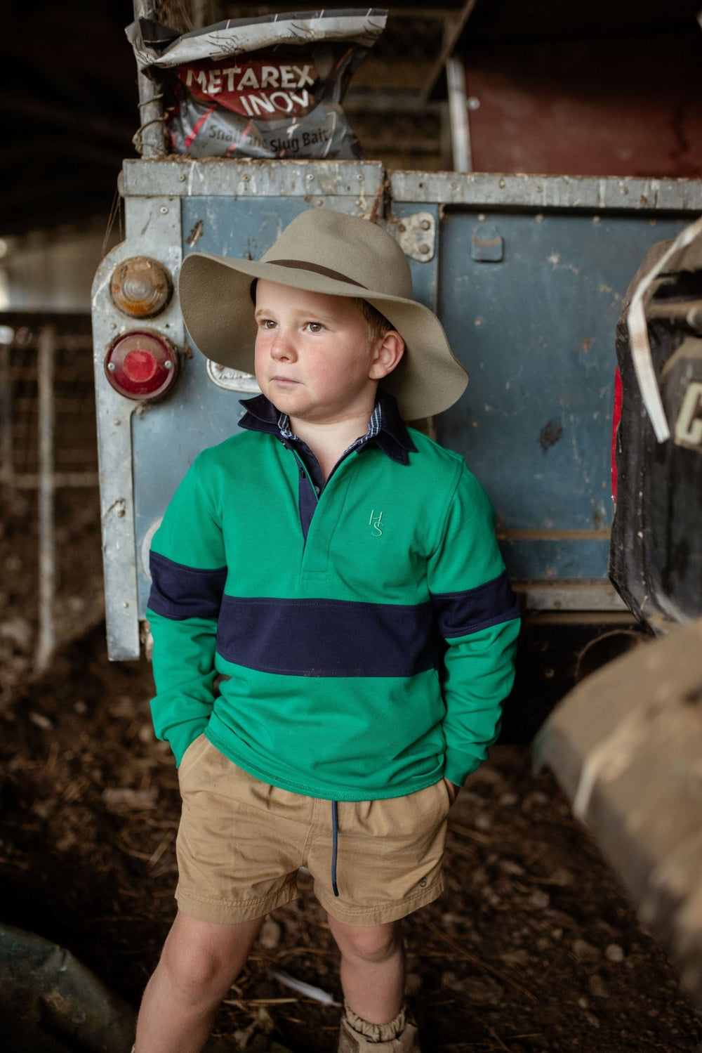 Sammy Rugby in Emerald Green and Navy - H&S Heritage
