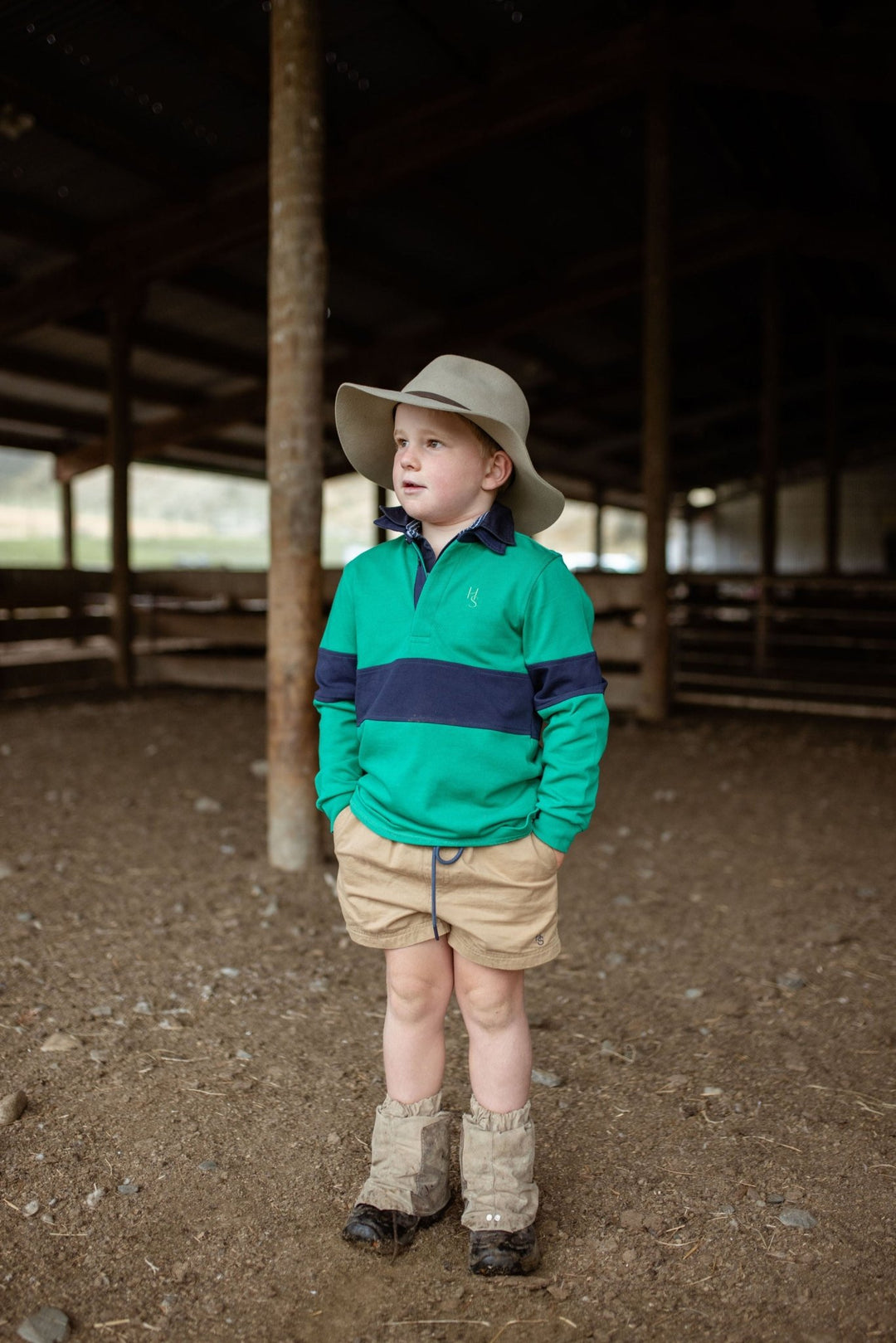 Sammy Rugby in Emerald Green and Navy - H&S Heritage