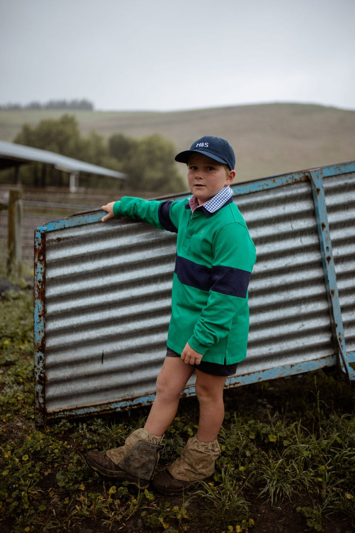 Sammy Rugby in Emerald Green and Navy - H&S Heritage