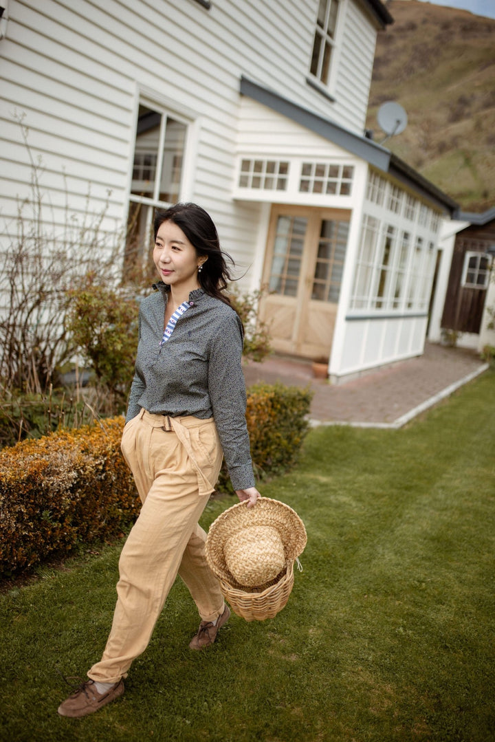 Sophia Ruffle Collar Cotton Shirt - H&S Heritage