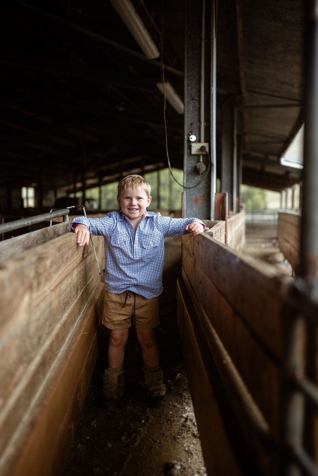 Stevie Workshirt in Blue Check - H&S Heritage