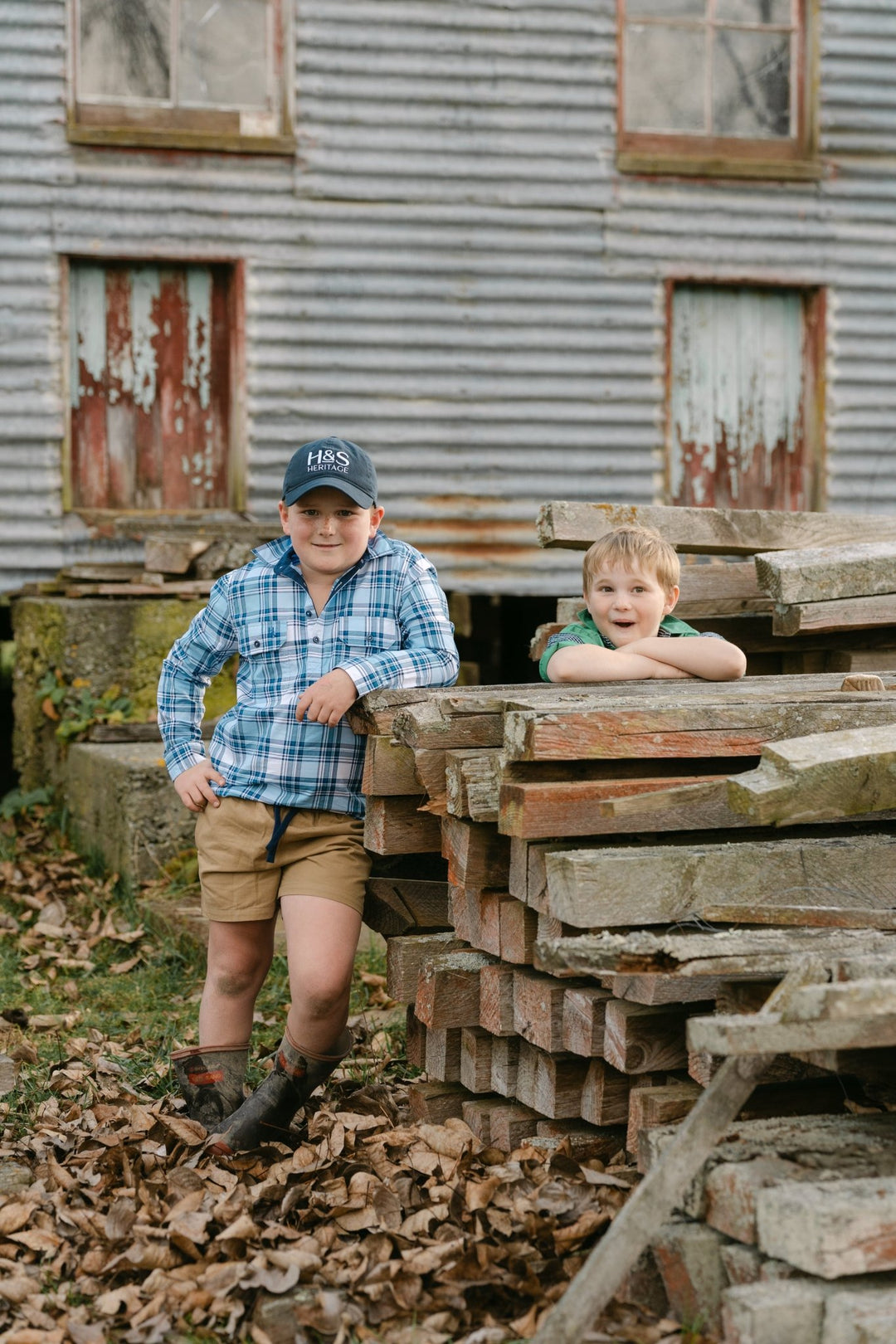Stevie Workshirt in Blue Check - H&S Heritage