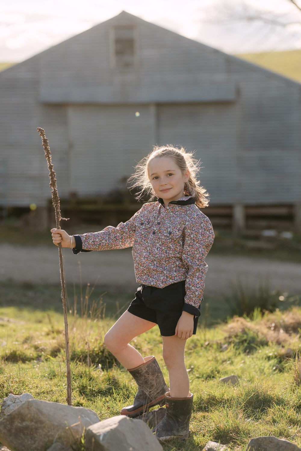 Stevie Workshirt in Floral - H&S Heritage