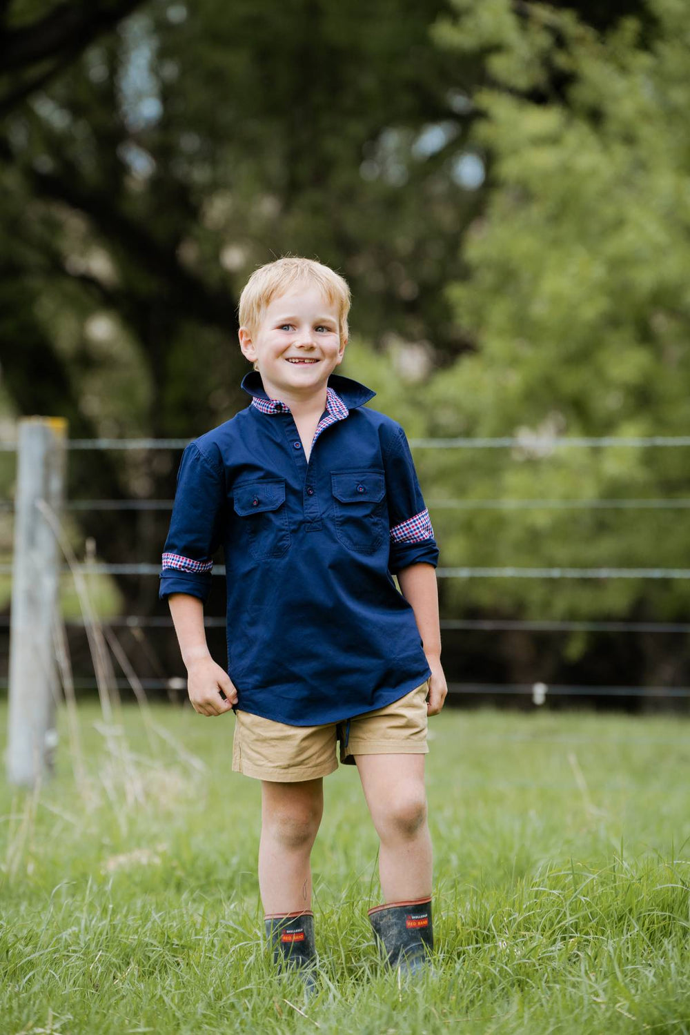 Stevie Workshirt in Navy - H&S Heritage