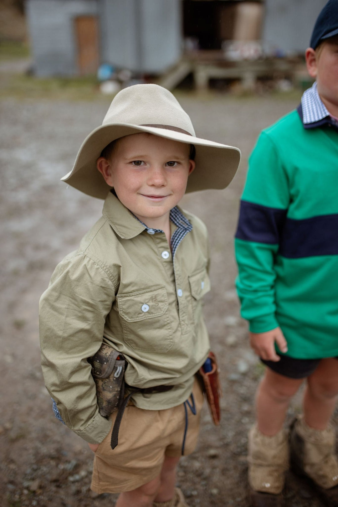 Stevie Workshirt in Olive Green - H&S Heritage