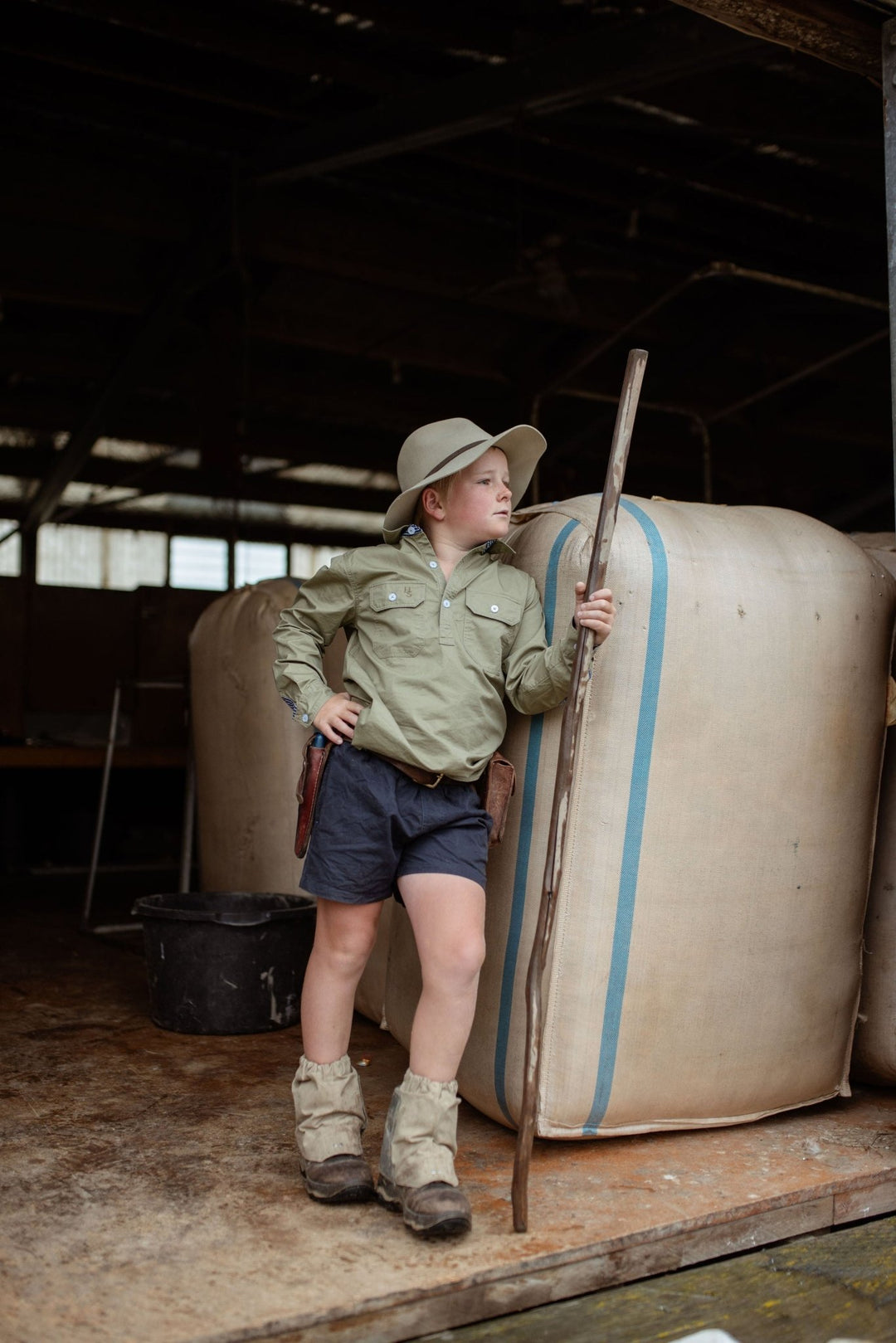 Stevie Workshirt in Olive Green - H&S Heritage