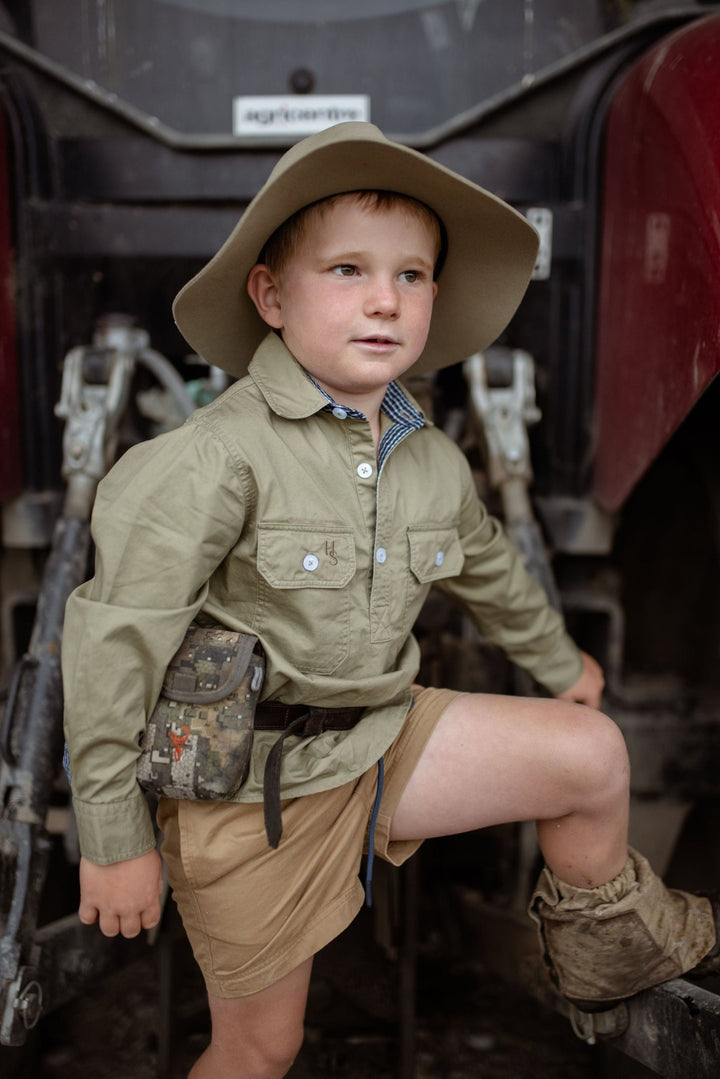 Stevie Workshirt in Olive Green - H&S Heritage