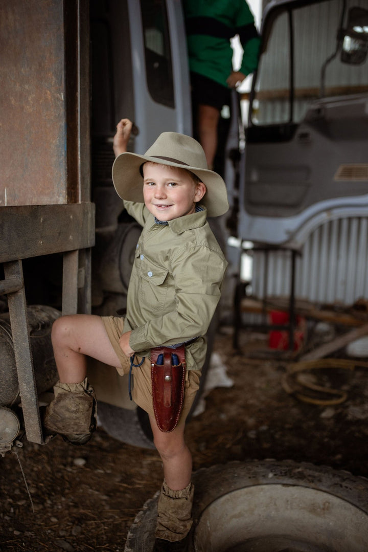 Stevie Workshirt in Olive Green - H&S Heritage