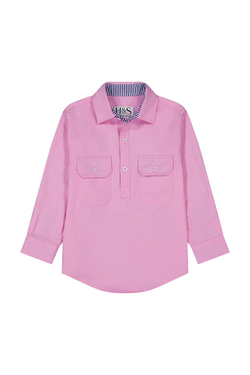 Stevie Workshirt in Pink - H&S Heritage