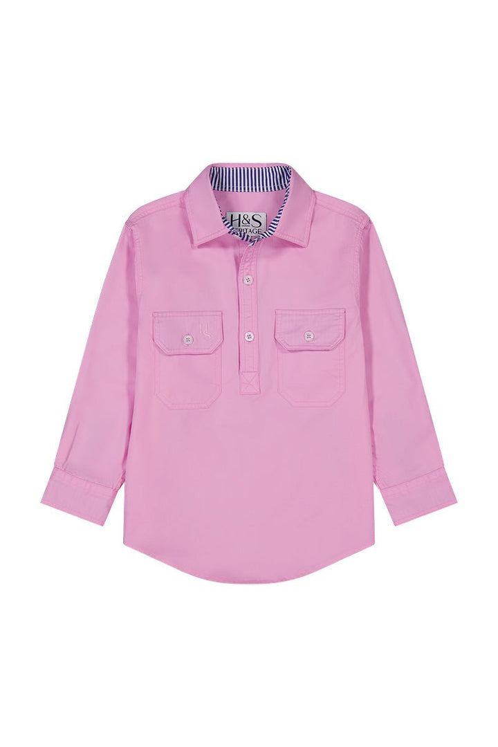 Stevie Workshirt in Pink - H&S Heritage