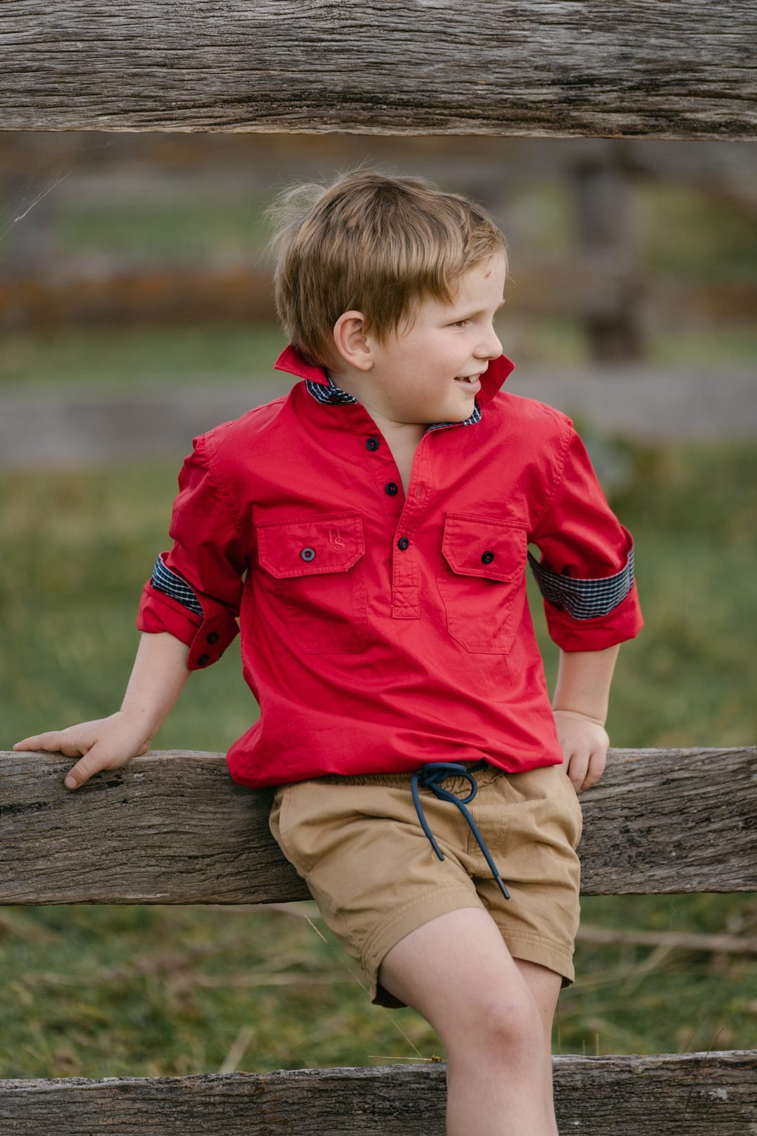 Stevie Workshirt in Red - H&S Heritage