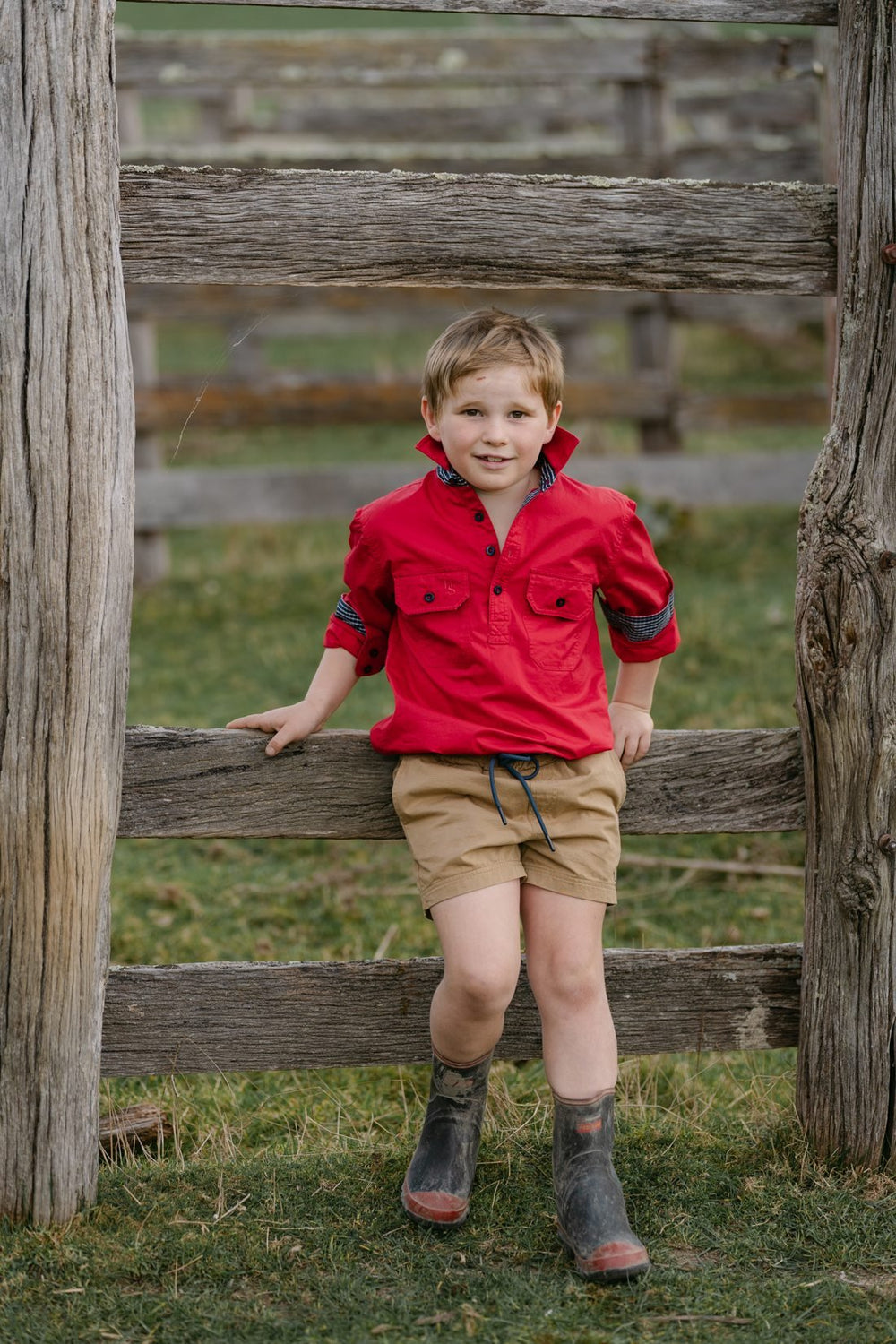 Stevie Workshirt in Red - H&S Heritage